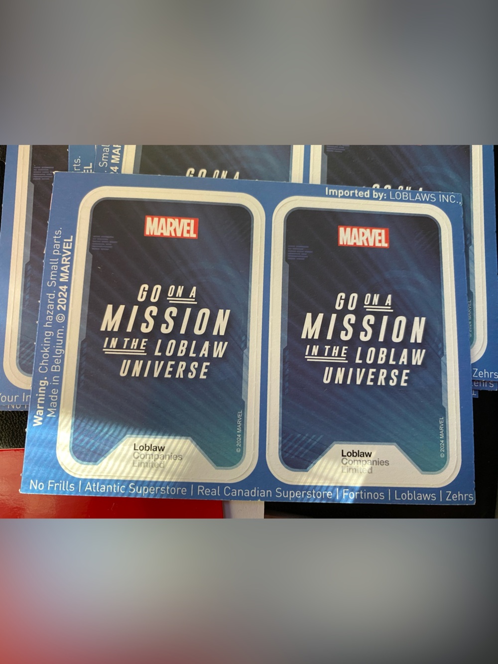 Loblaw’s Marvel Mission Cards - 8 sets of 2 cards, unopened